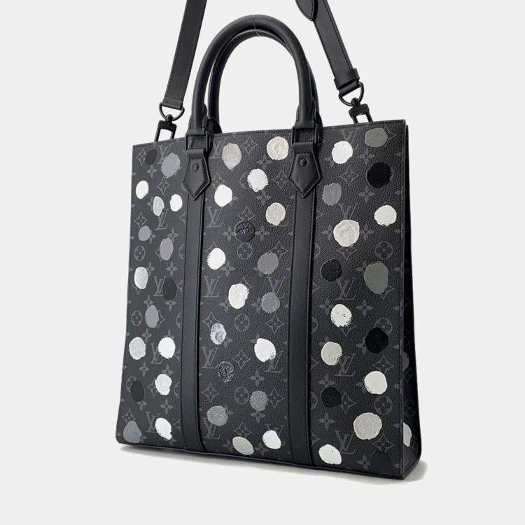 Pre Owned Louis Vuitton Lv × Yk Sac Plat Noir Monogram Eclipse Painted Dot