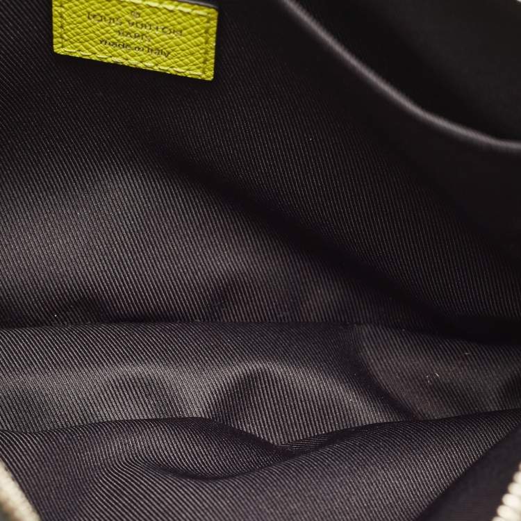 Pre Owned Louis Vuitton Neon Yellow Taiga Leather Monogram Canvas Outdoor Messenger Bag
