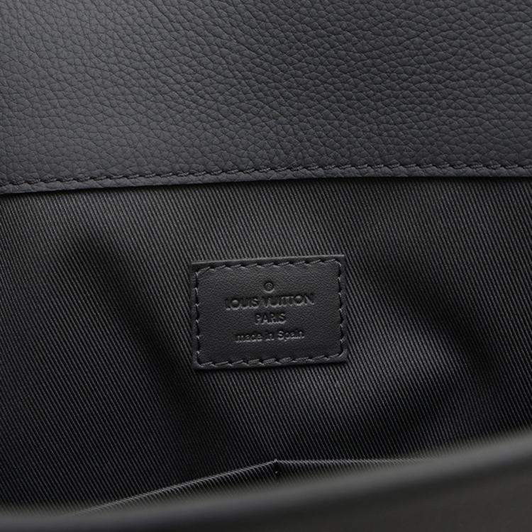 Pre Owned Louis Vuitton Take Off Aerogram Black Leather Tote Bag