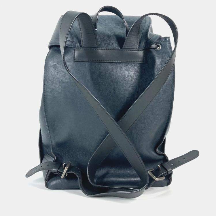 مملوكة مسبقًا Louis Vuitton Utah Canyon Blue Marine Navy Leather Backpack