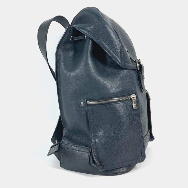 مملوكة مسبقًا Louis Vuitton Utah Canyon Blue Marine Navy Leather Backpack