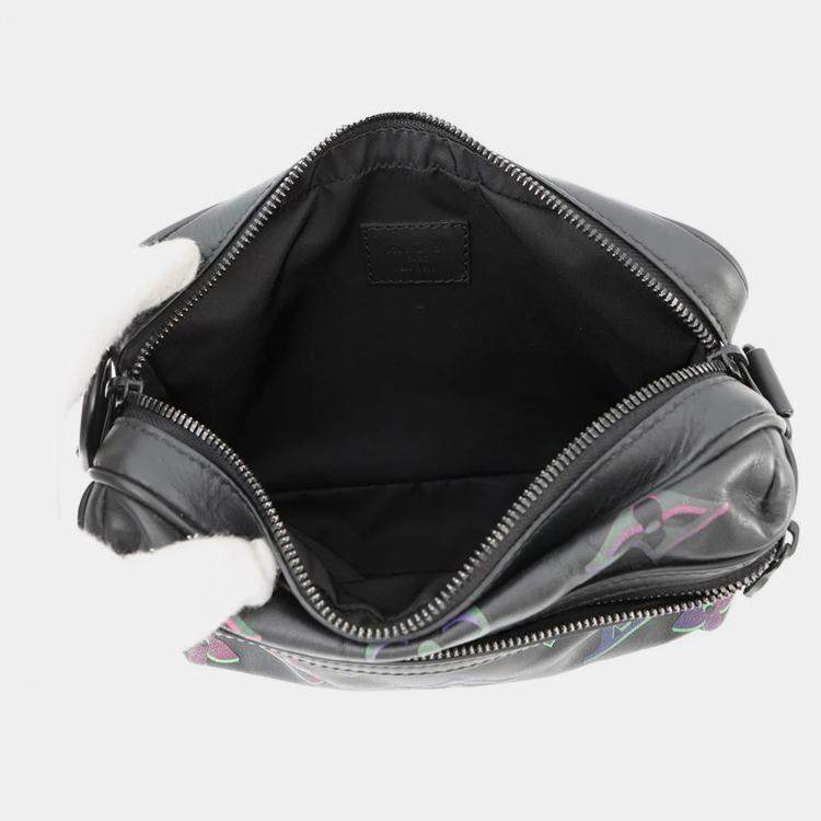 Pre Owned Louis Vuitton Comet Messenger Noir Calf Leather Monogram Pattern Size PM