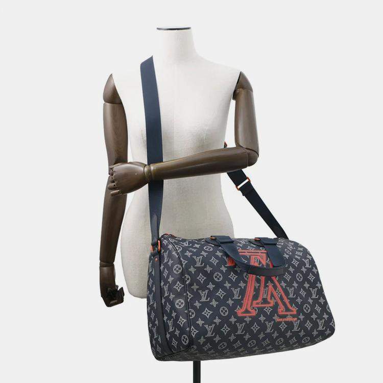 Pre Owned Louis Vuitton Speedy Bandouliere Navy Monogram Ink Size 40