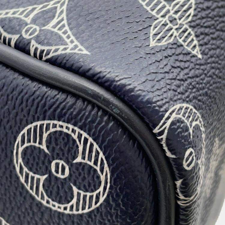 Pre Owned Louis Vuitton Speedy Bandouliere Navy Monogram Ink Size 40