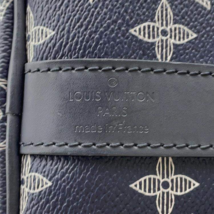 Pre Owned Louis Vuitton Speedy Bandouliere Navy Monogram Ink Size 40