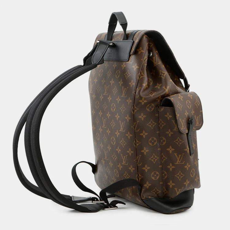 Pre Owned Louis Vuitton Christopher Noir Monogram Macassar Canvas Size MM