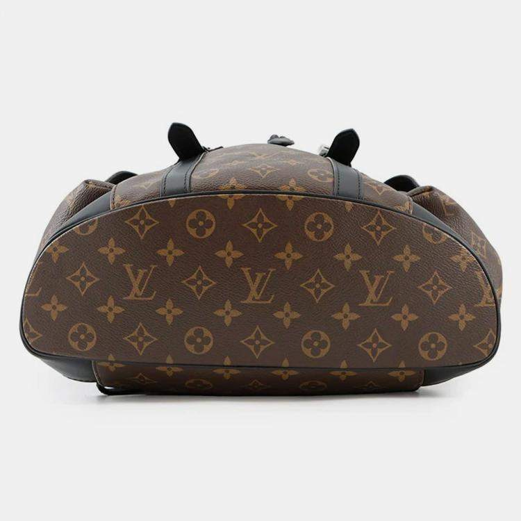 Pre Owned Louis Vuitton Christopher Noir Monogram Macassar Canvas Size MM