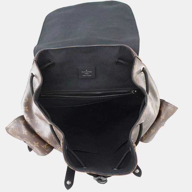 Pre Owned Louis Vuitton Christopher Noir Monogram Macassar Canvas Size MM