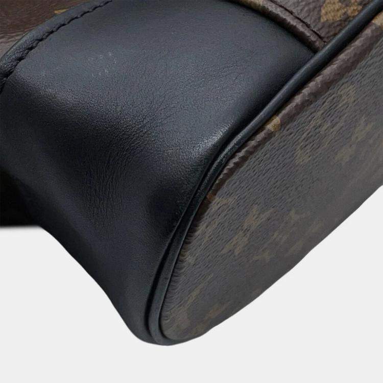 Pre Owned Louis Vuitton Christopher Noir Monogram Macassar Canvas Size MM