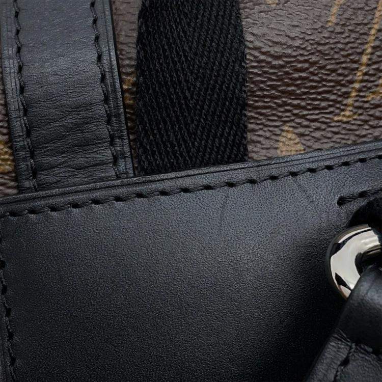 Pre Owned Louis Vuitton Christopher Noir Monogram Macassar Canvas Size MM