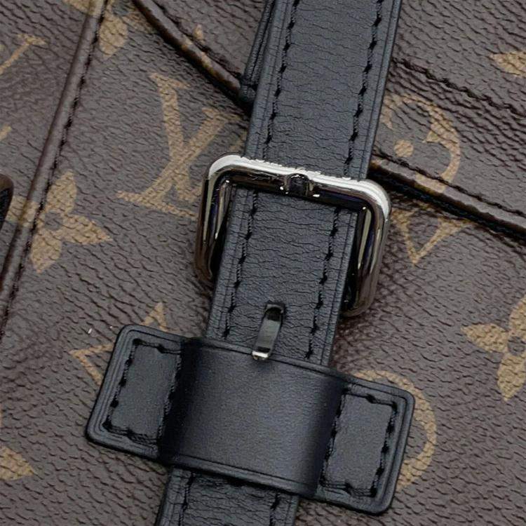 Pre Owned Louis Vuitton Christopher Noir Monogram Macassar Canvas Size MM