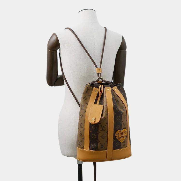 Pre Owned Louis Vuitton Randonnee Messenger Nigocollaboration Marron/Noir Monogram Stripe