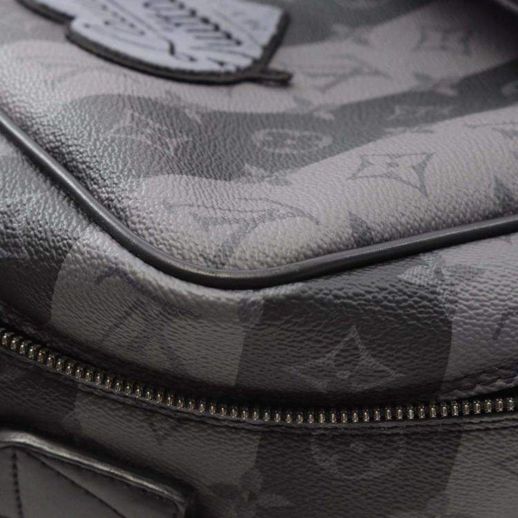 Pre Owned Louis Vuitton Nigo Modular Backpack Coated Canvas And Leather Black Gray