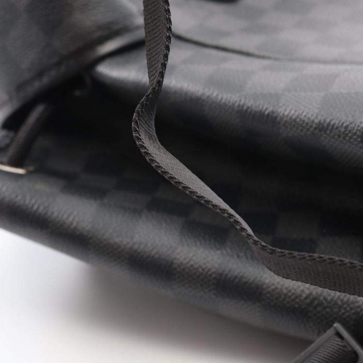 Pre Owned Louis Vuitton Backpack Coated Canvas And Leather With Damier Graphite Pattern Black