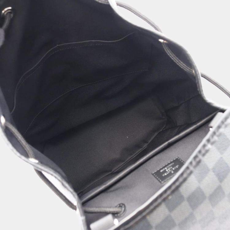 Pre Owned Louis Vuitton Backpack Coated Canvas And Leather With Damier Graphite Pattern Black