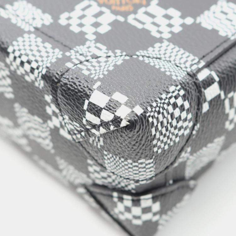 Pre Owned Louis Vuitton Steamer Xs Damier Distorted Shoulder Bag Coated Canvas Black