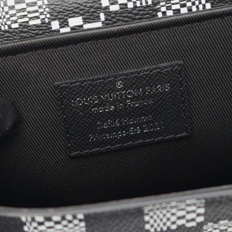 Pre Owned Louis Vuitton Steamer Xs Damier Distorted Shoulder Bag Coated Canvas Black
