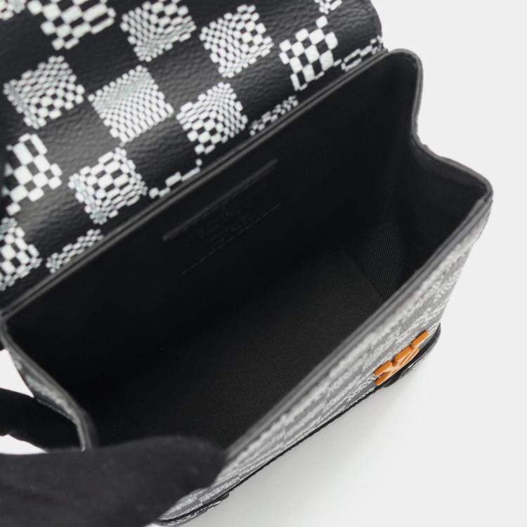 Pre Owned Louis Vuitton Steamer Xs Damier Distorted Shoulder Bag Coated Canvas Black