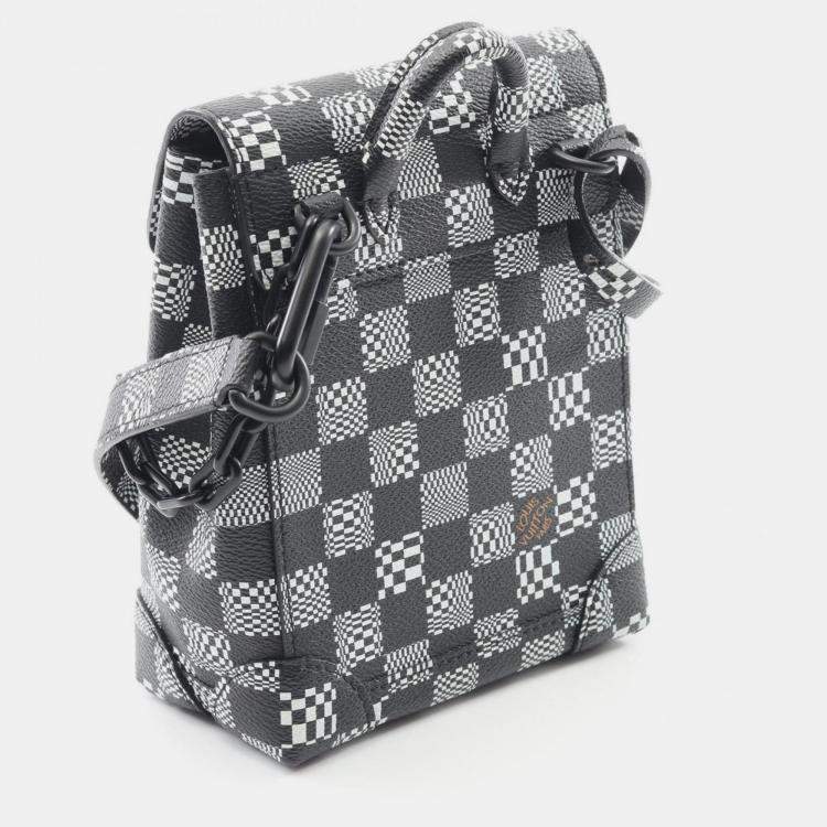 Pre Owned Louis Vuitton Steamer Xs Damier Distorted Shoulder Bag Coated Canvas Black