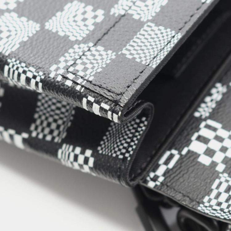 Pre Owned Louis Vuitton Steamer Xs Damier Distorted Shoulder Bag Coated Canvas Black