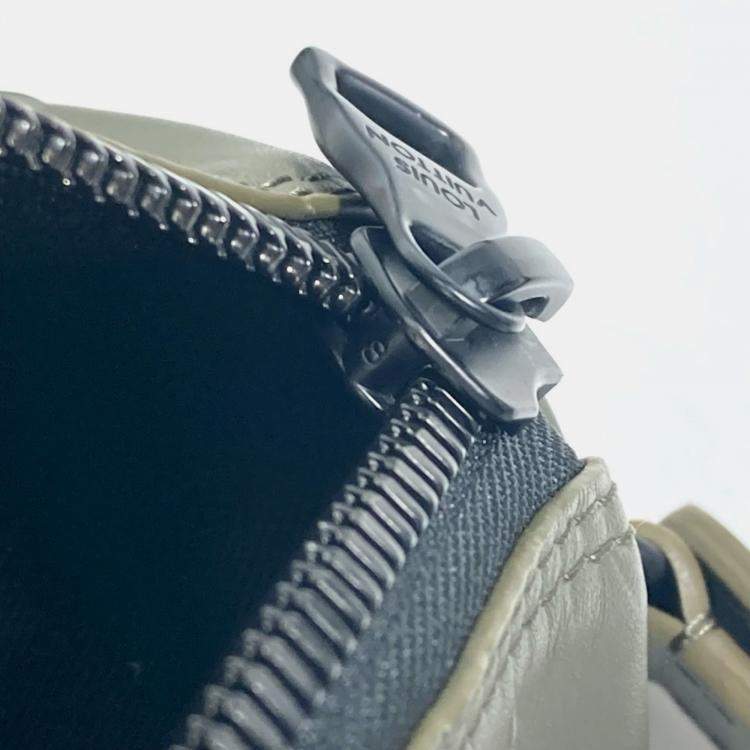 Pre Owned Louis Vuitton M57961 Khaki Monogram Leather Seal Keepall XS 2 Way Handbag 