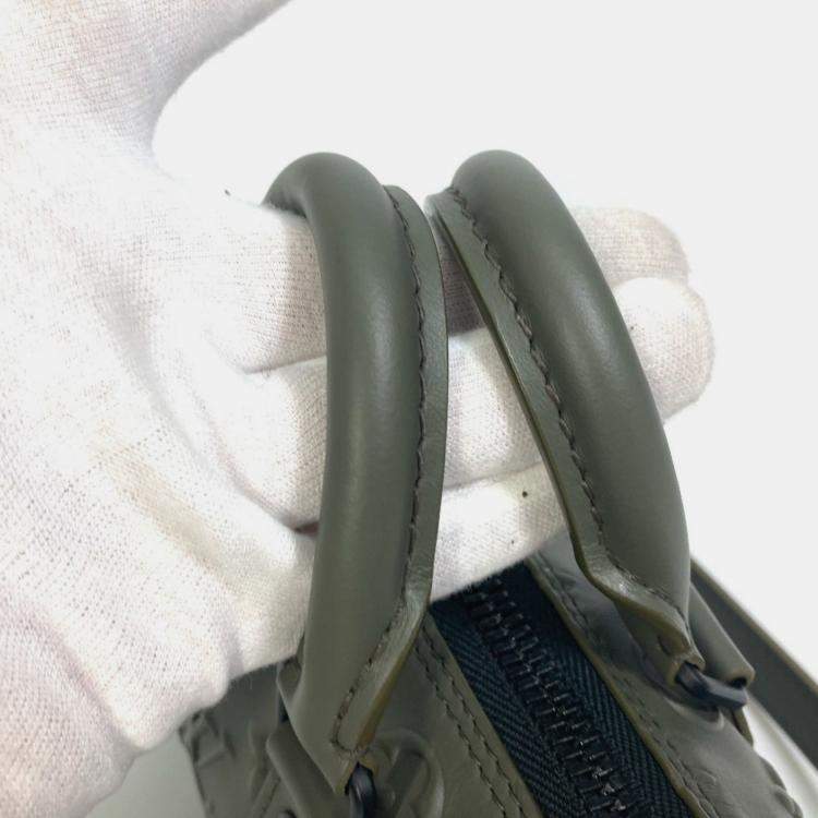 Pre Owned Louis Vuitton M57961 Khaki Monogram Leather Seal Keepall XS 2 Way Handbag 