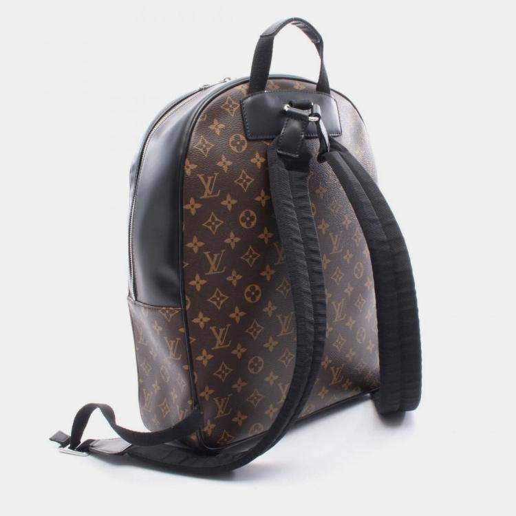 Pre Owned Louis Vuitton Josh Rucksack Coated Canvas-Coated Canvas And Leather Monogram Macassar Brown/Black