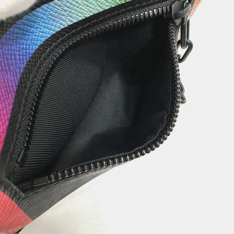 Pre Owned Louis Vuitton M30351 Taiga Mini Soft Trunk Shoulder Bag In Leather Black