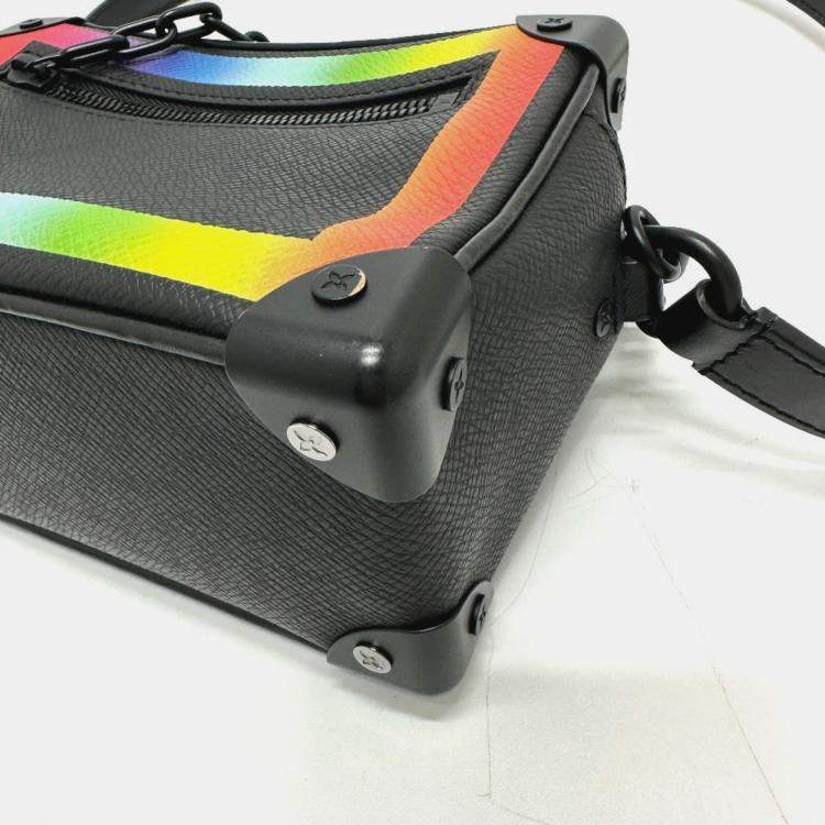 Pre Owned Louis Vuitton M30351 Taiga Mini Soft Trunk Shoulder Bag In Leather Black