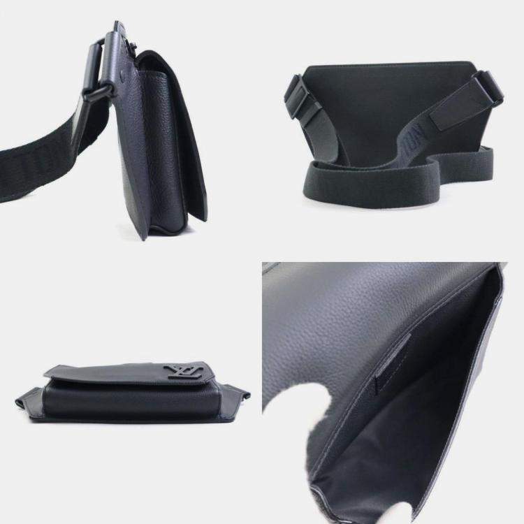 Pre Owned Louis Vuitton Louis Vuitton Body Bag Lv Aerogram Take Off Sling Leather Black