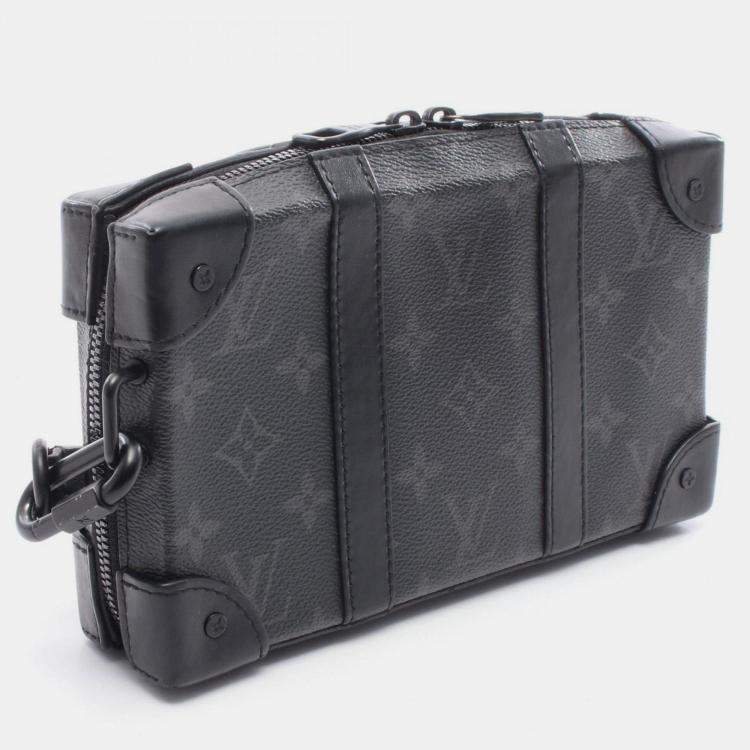 Pre Owned Louis Vuitton Soft Trunk Wallet Shoulder Bag In Coated Canvas And Leather Monogram Eclipse Black