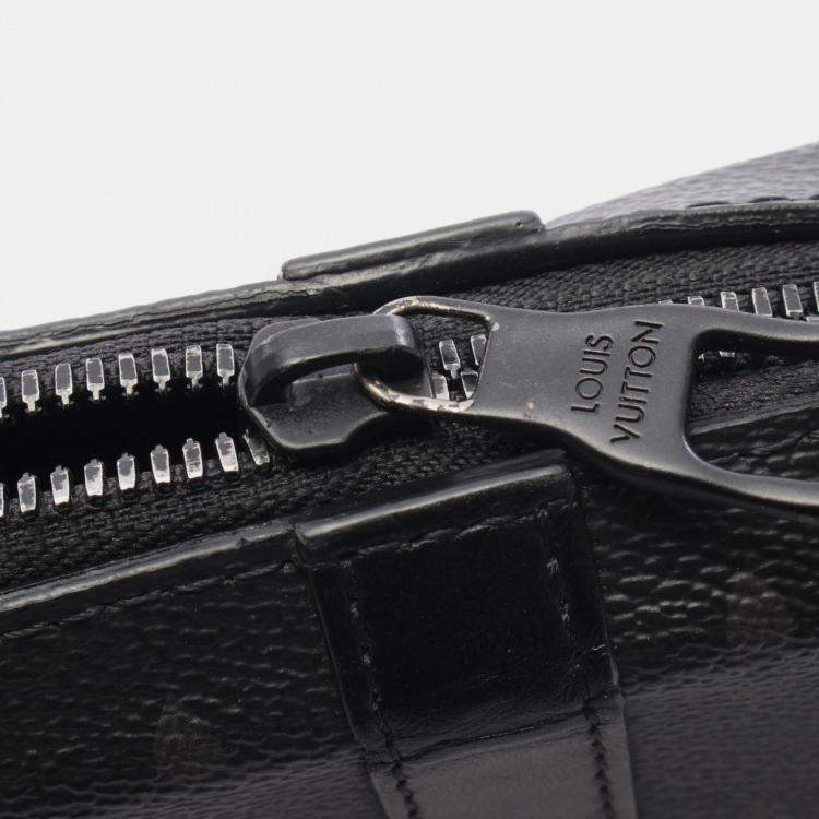 Pre Owned Louis Vuitton Soft Trunk Wallet Shoulder Bag In Coated Canvas And Leather Monogram Eclipse Black