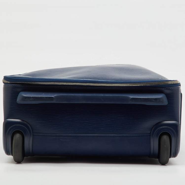 Pre Owned Louis Vuitton Indigo Epi Leather Pegase 55 Trolley Luggage