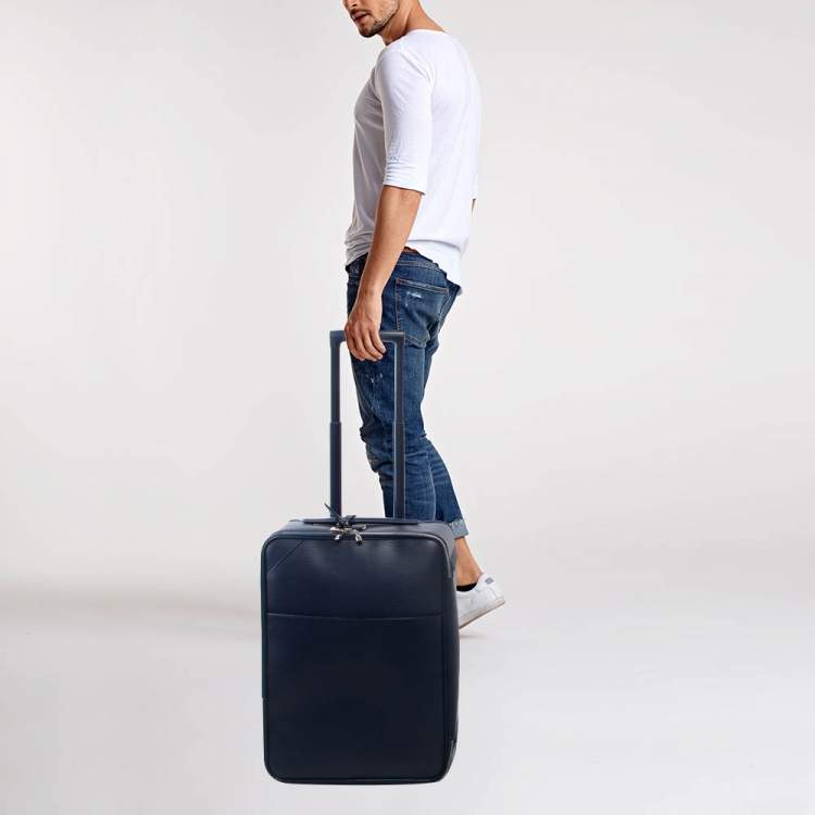 Pre Owned Louis Vuitton Indigo Epi Leather Pegase 55 Trolley Luggage