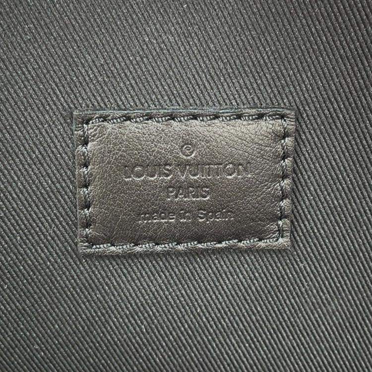 Pre Owned Louis Vuitton Racer Black Monogram Shadow Calfskin Leather Sling Bag