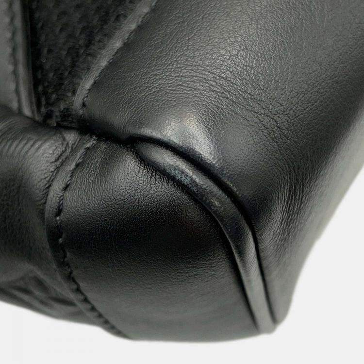 Pre Owned Louis Vuitton Racer Black Monogram Shadow Calfskin Leather Sling Bag