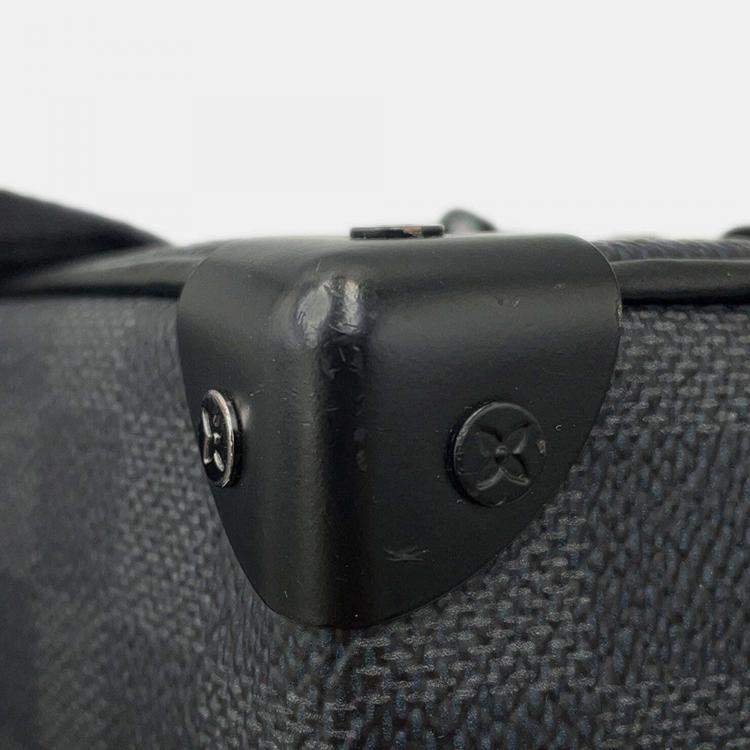 Pre Owned Louis Vuitton Soft Trunk Mini Black Damier Graphite Canvas Crossbody Bag