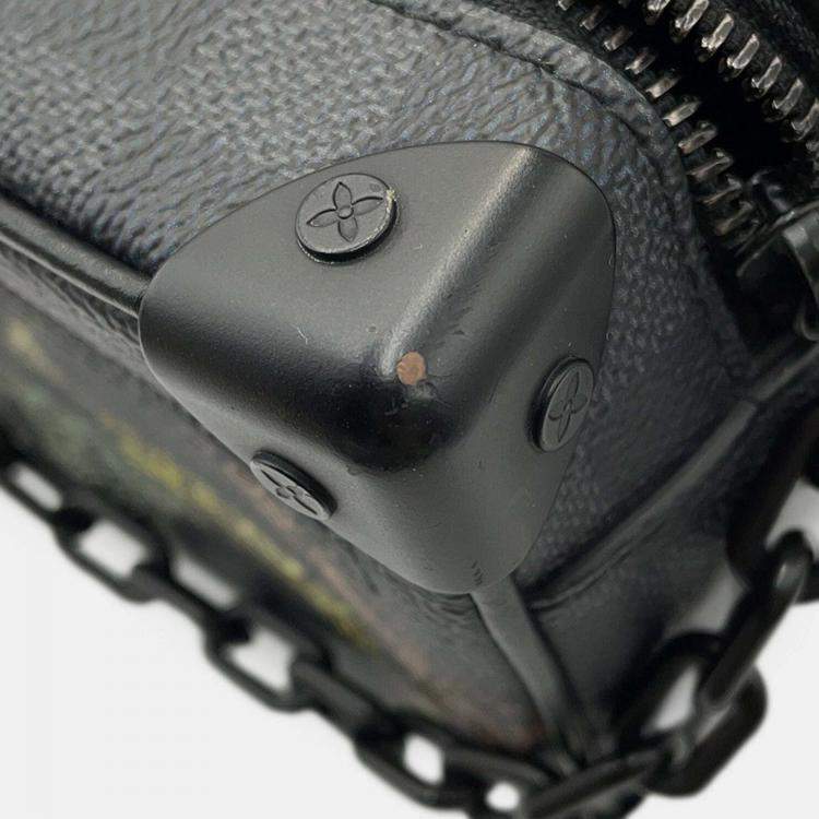 Pre Owned Louis Vuitton Soft Trunk Mini Black Damier Graphite Canvas Crossbody Bag