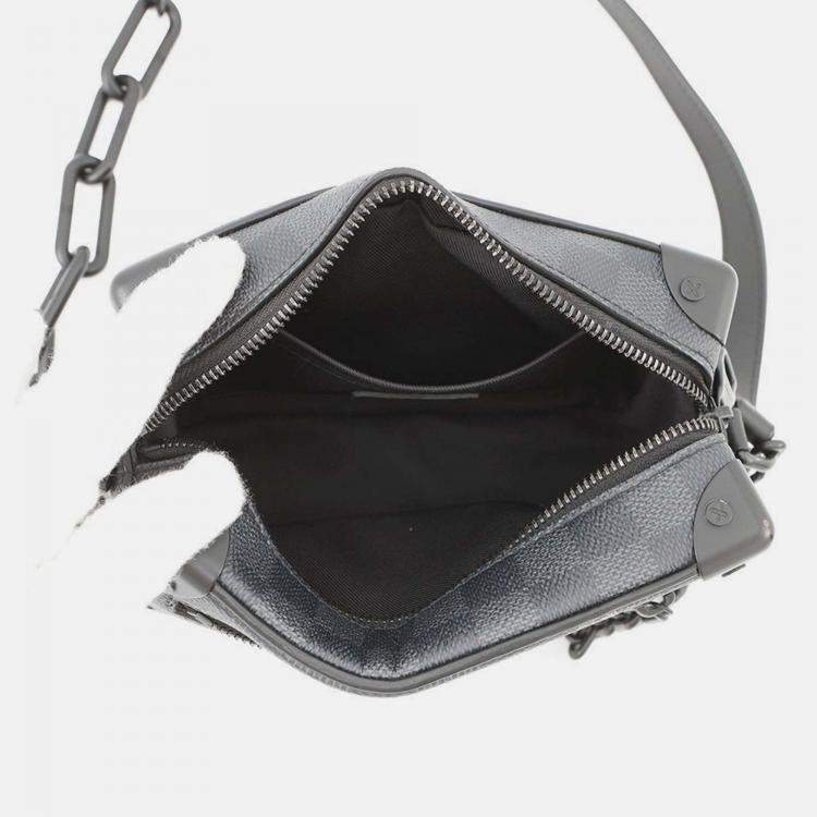 Pre Owned Louis Vuitton Soft Trunk Mini Black Damier Graphite Canvas Crossbody Bag