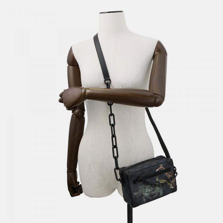 Pre Owned Louis Vuitton Soft Trunk Mini Black Damier Graphite Canvas Crossbody Bag
