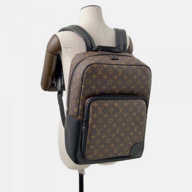 Pre Owned Louis Vuitton Dean Brown Black Monogram Macassar Canvas Backpack