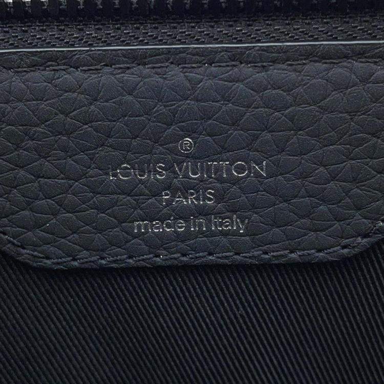 Pre Owned Louis Vuitton Sac Plat Black Taurillon Monogram Leather Tote Bag