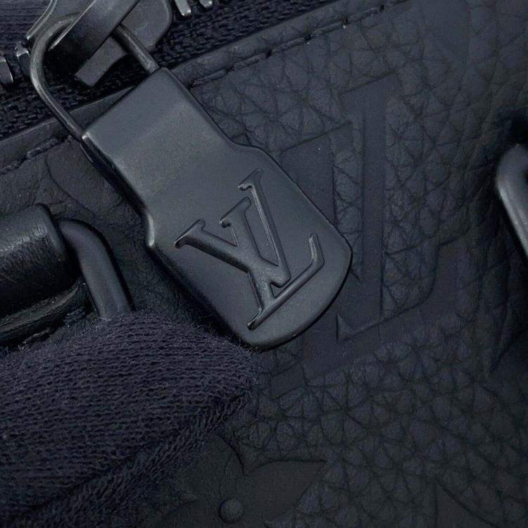 Pre Owned Louis Vuitton Sac Plat Black Taurillon Monogram Leather Tote Bag