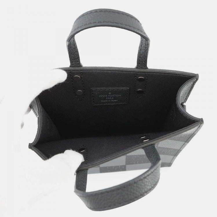 Pre Owned Louis Vuitton Sac Plat Mini Black Damier Graphite Canvas Tote Bag