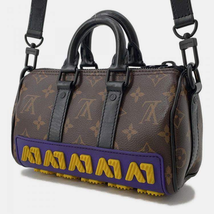 Pre Owned Louis Vuitton Keepall XS Black Monogram Rubber Duffel Bag