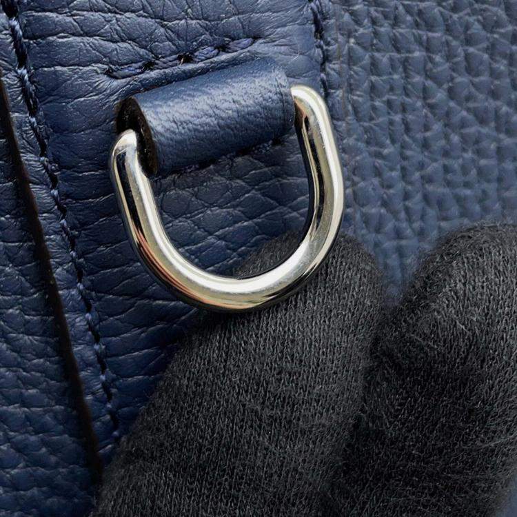 Pre Owned Louis Vuitton Cabas Voyage Navy Taurillon Leather Tote Bag