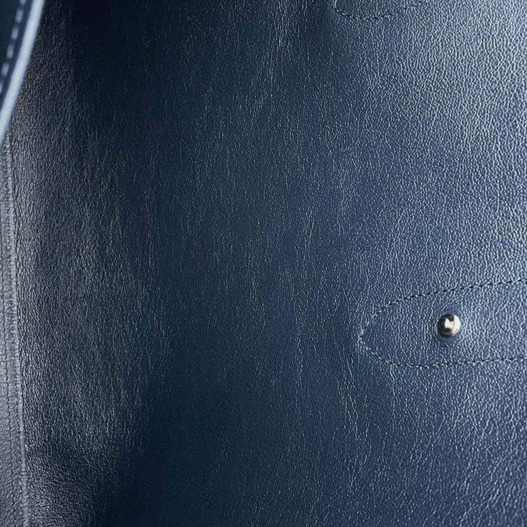 Pre Owned Louis Vuitton Cabas Voyage Navy Taurillon Leather Tote Bag