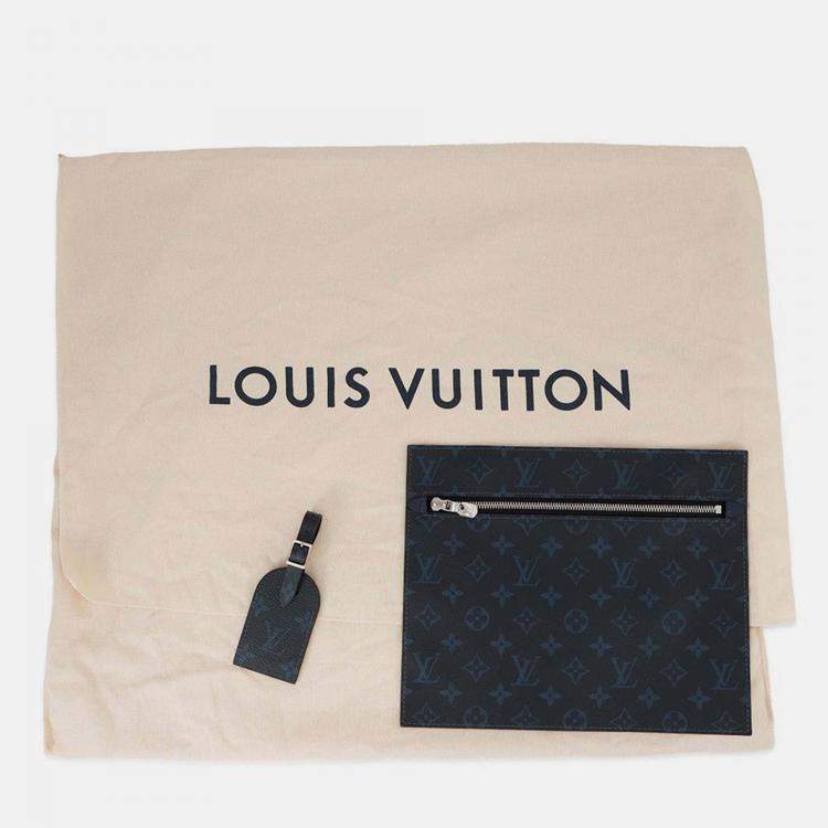 Pre Owned Louis Vuitton Cabas Voyage Navy Taurillon Leather Tote Bag