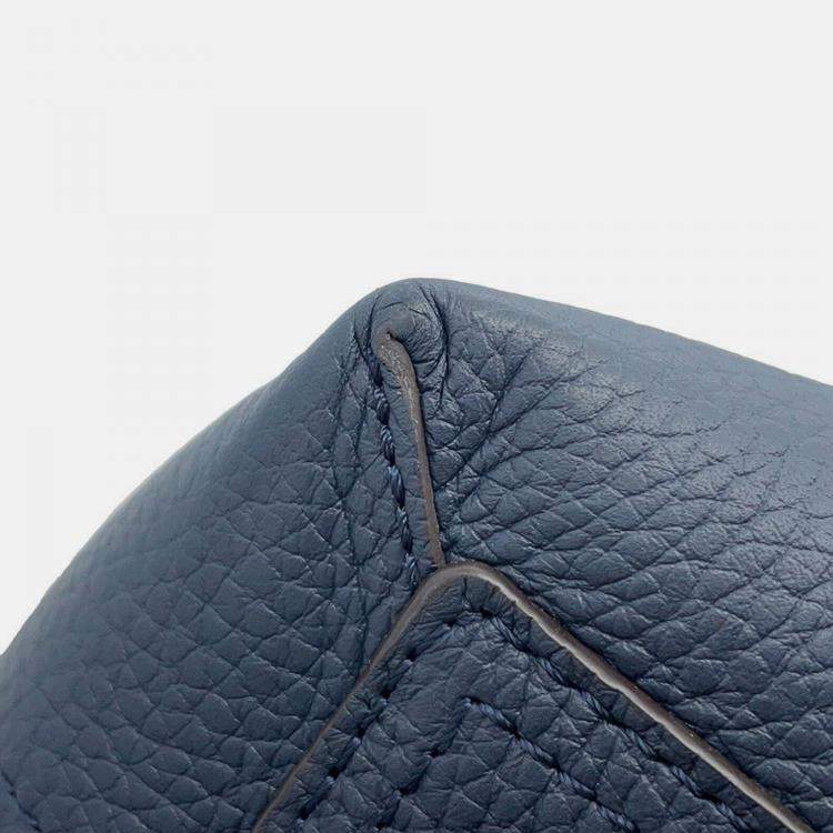 Pre Owned Louis Vuitton Cabas Voyage Navy Taurillon Leather Tote Bag