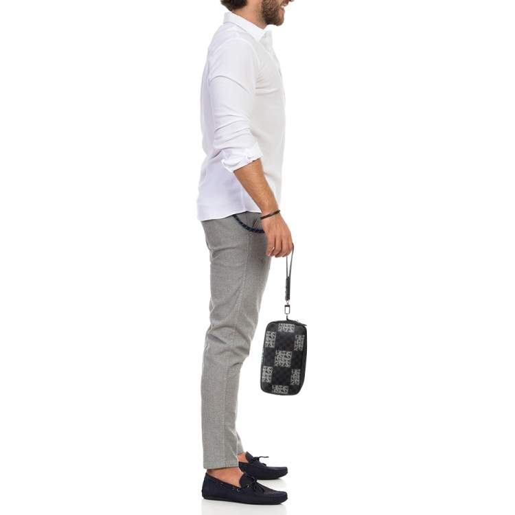 Pre Owned Louis Vuitton Damier Graphite Rope Pochette Volga